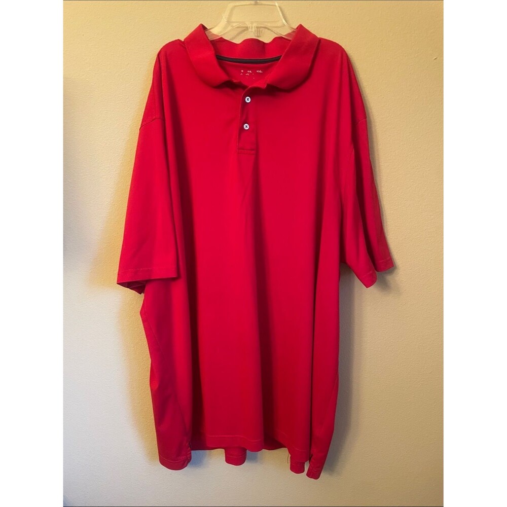 Men's Polo Shirt red dri fit 4XLT